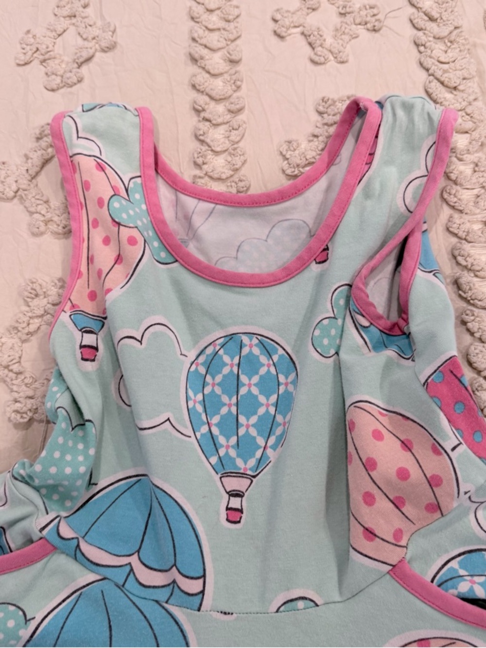 Girls' Mint Hot Air Balloon Print Twirl Dress - Pink & Blue - Picture 4 of 7